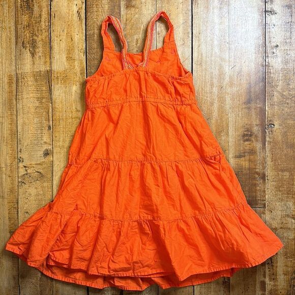 Gymboree Dress size 6 Sleeveless Tiered Orange Dress Easter Cotton summer - Picture 3 of 4
